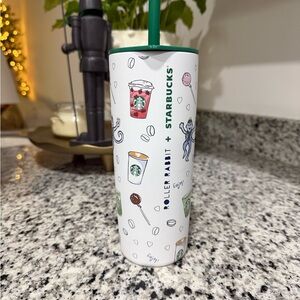 Roller Rabbit x Starbucks White and Green Tumbler